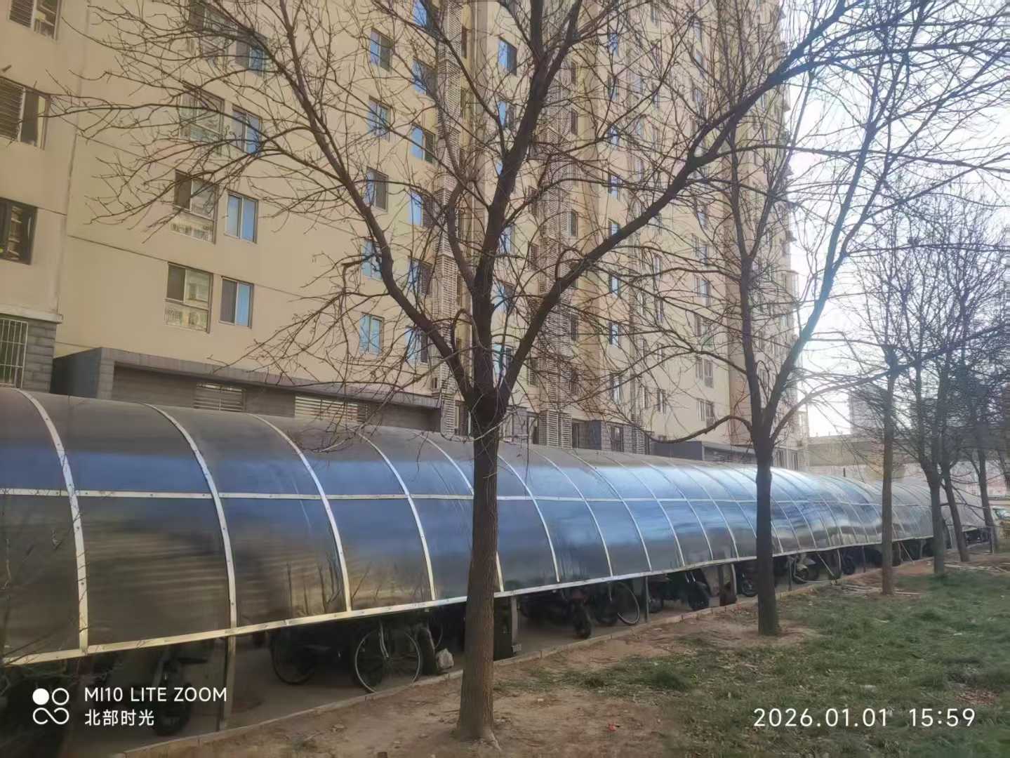 北部时光车棚施工